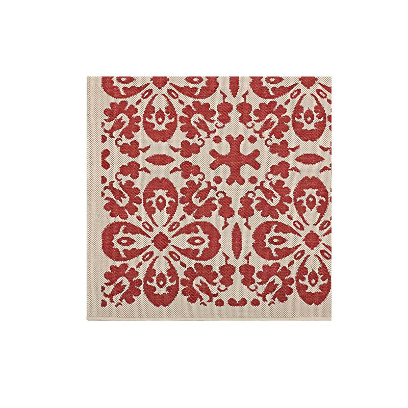 Modway Ariana Vintage Floral Trellis 4x6 Indoor and Outdoor Area Rug