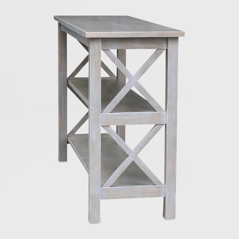 Hampton Console Table Washed Gray/Taupe - International Concepts: Solid Wood, Entryway, Foyer, Sofa Table