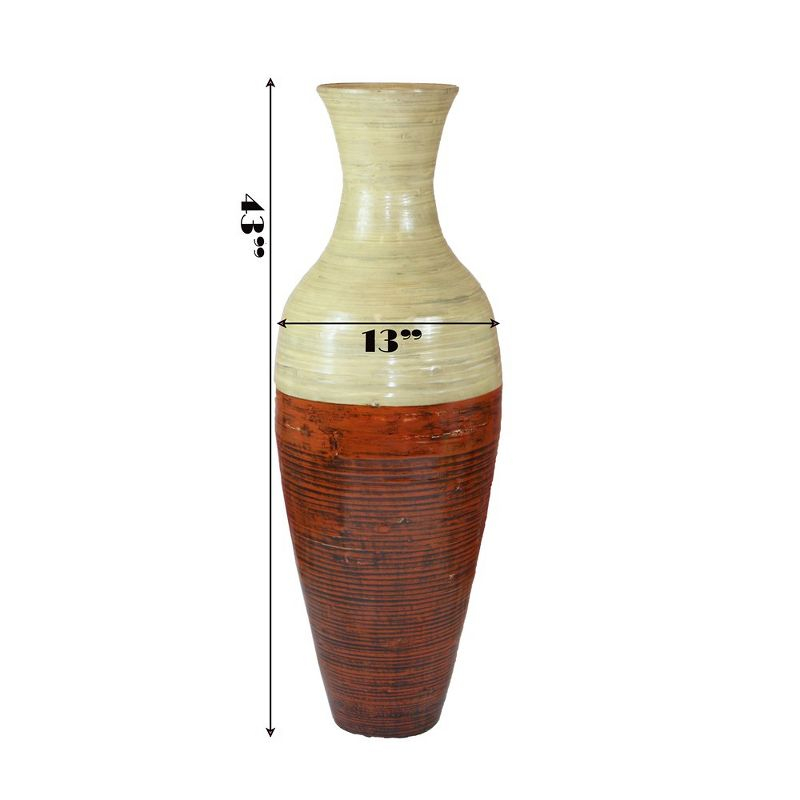 Uniquewise 43-Inch-Tall Vase, Large Floor Vase, Flower Holder, Living Room Entryway Dining Room, Red and Natural Color vase