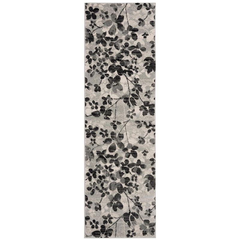 Evoke EVK236 Power Loomed Runner Rug - Grey/Black - 2'2"x7' - Safavieh.