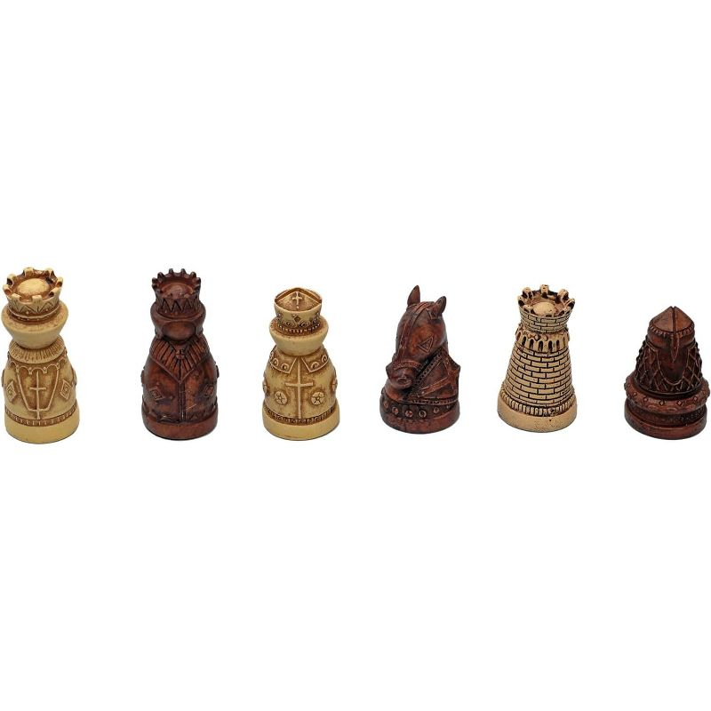 WE Games Medieval Chess & Checkers Game Set - Wood Board with Storage Drawers 15 in.