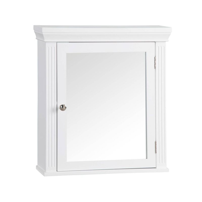 Chestnut Medicine Wall Cabinet White - Elegant Home Fashions: Teamson Home, Chrome Hardware, Adjustable Shelf