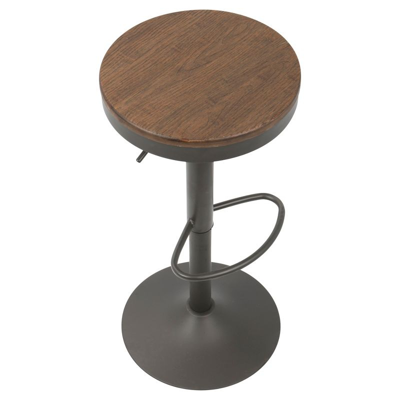 Set of 2 Dakota Adjustable Industrial Barstools Gray - Lumisource