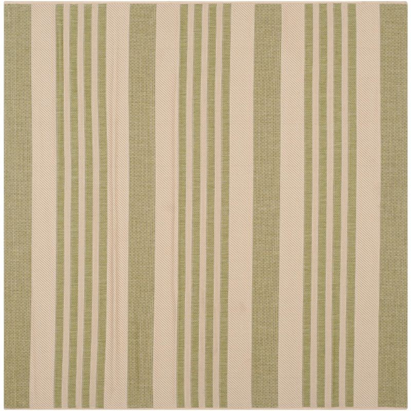 Courtyard CY6062 Power Loomed Indoor/Outdoor Area Rug - Beige/Sweet Pea - 4'x4' - Safavieh.