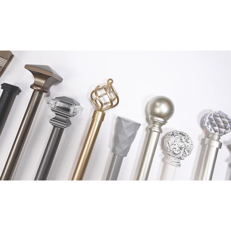 66"-120" Ogee 1" Adjustable Window Curtain Rod and Finial Set Gold - Exclusive Home: Iron, Matte Finish, Single Rod