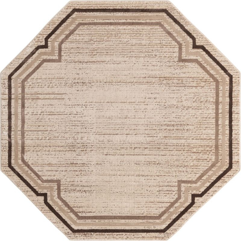Unique Loom Oasis Collection Area Rug - Fountain (6'  Octagon Brown/Beige)