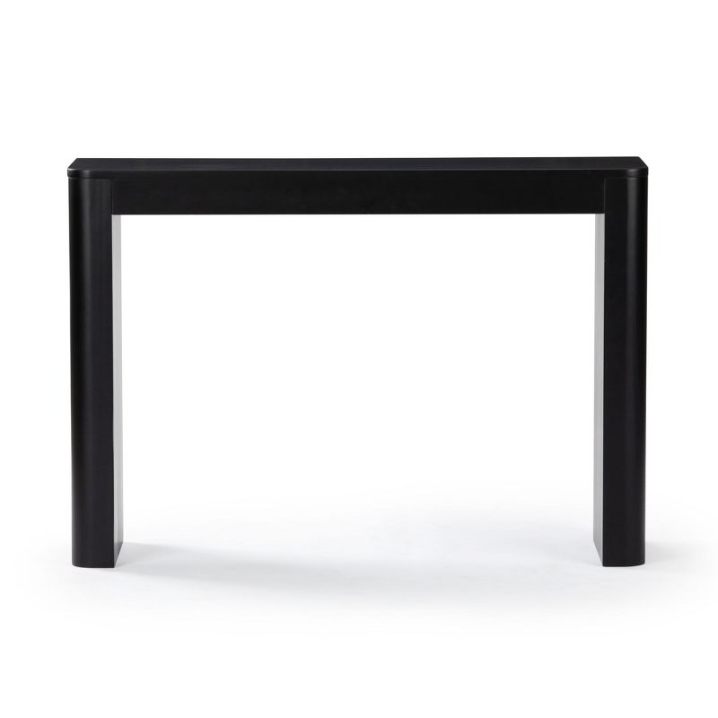 Plank+Beam 46" Solid Wood Console Table, Conture Rounded Edge Sofa Table, Narrow Entryway Table, Console Tables for Entryway, Black