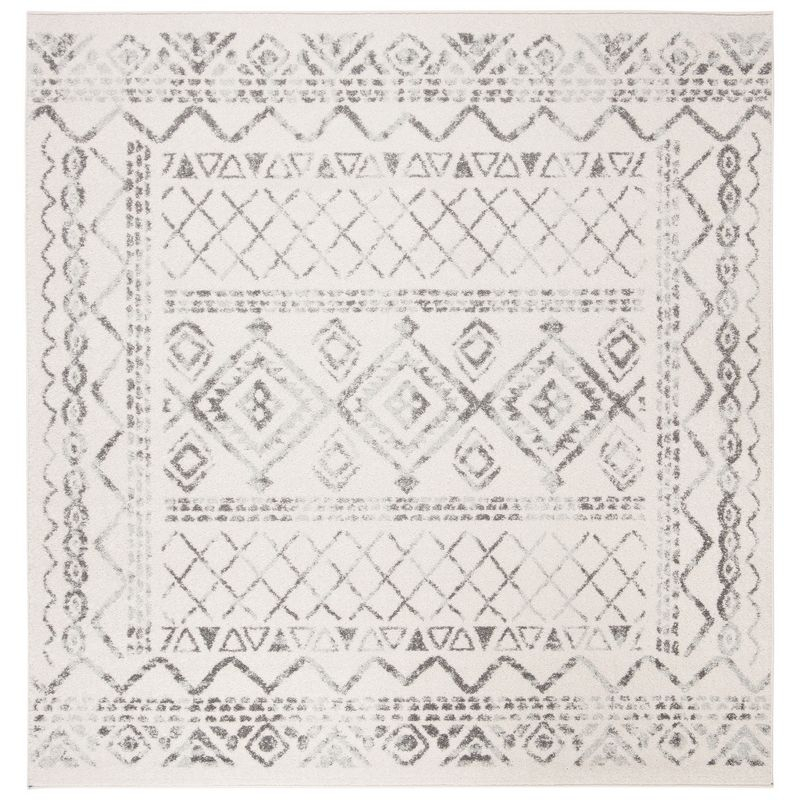 Tulum TUL268 Power Loomed Accent Rug - Ivory/Grey - 3'x3' - Safavieh.