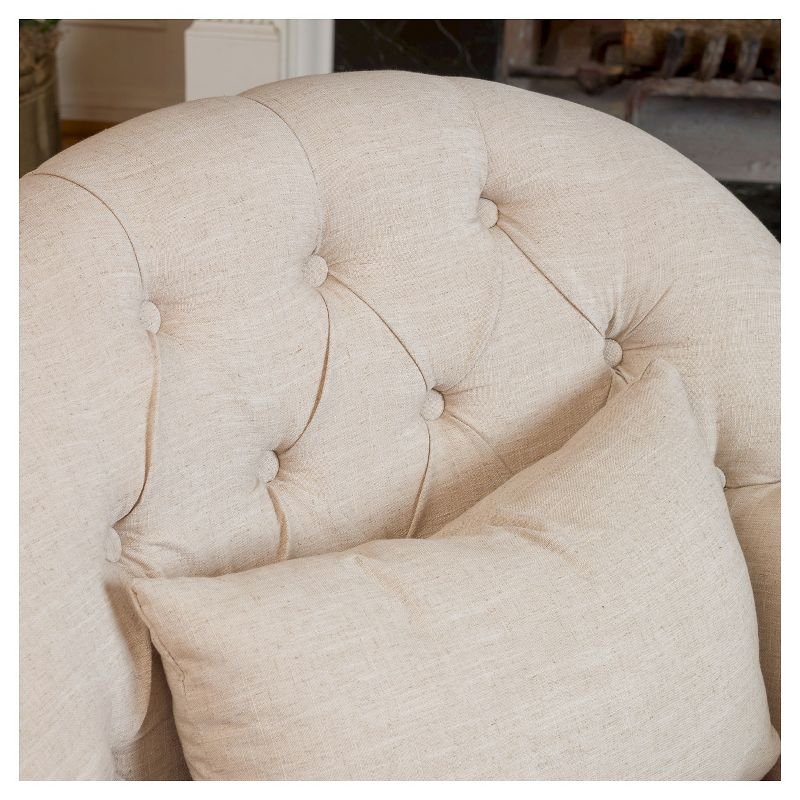 Christopher Knight Home Anastasia Tufted Chair Beige: Upholstered Polyester, Hardwood Frame, Spot Clean