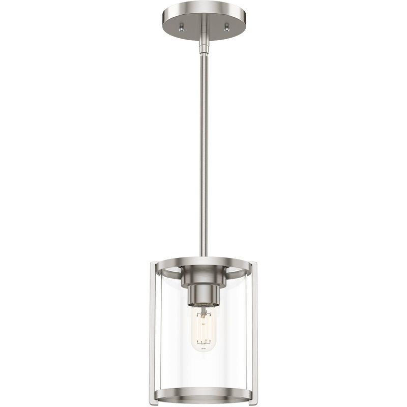 Astwood Clear Glass Mini Pendant Ceiling Light Fixture Silver - Hunter Fan: UL Listed, Adjustable Height