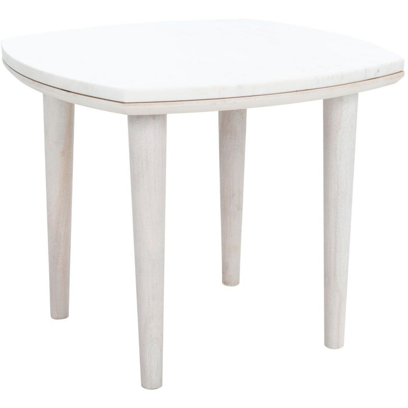 Lara Marble Side Table - ACC9000B - White Washed/White - Safavieh