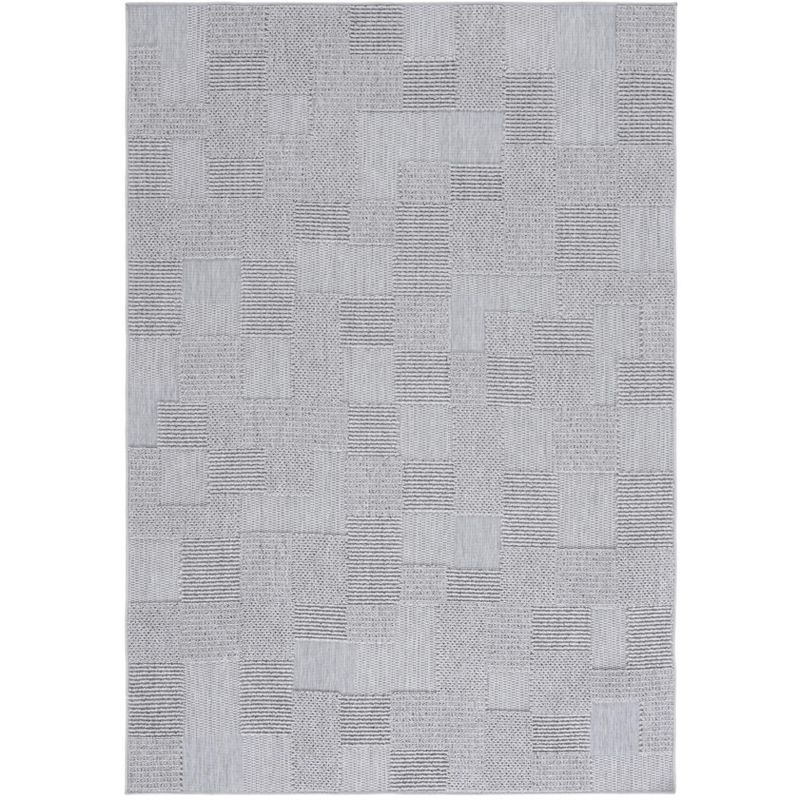 Milos MLO108 Power Loomed Indoor/Outdoor Area Rug - Grey - 4'x6'- Safavieh