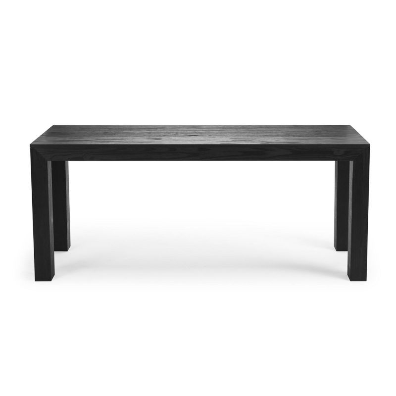 Plank+Beam 72" Modern Dining Table for 6, Solid Wood Rectangular Dining Table for Kitchen/Dining Room, Black Wirebrush