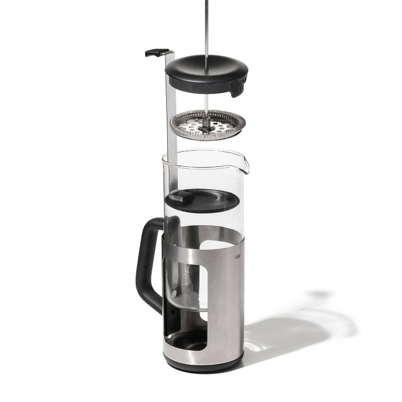 OXO 8 Cup French Press Coffee Maker - Black - 11294500: Stainless Steel & Glass, Nonslip Base, Manual, Hand Wash