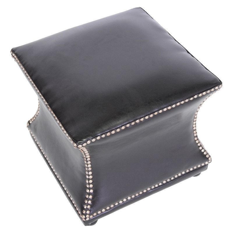Ellastone Modern Leather Ottoman Dark Brown - Baxton Studio: Square Footstool, Faux Upholstered, No Assembly
