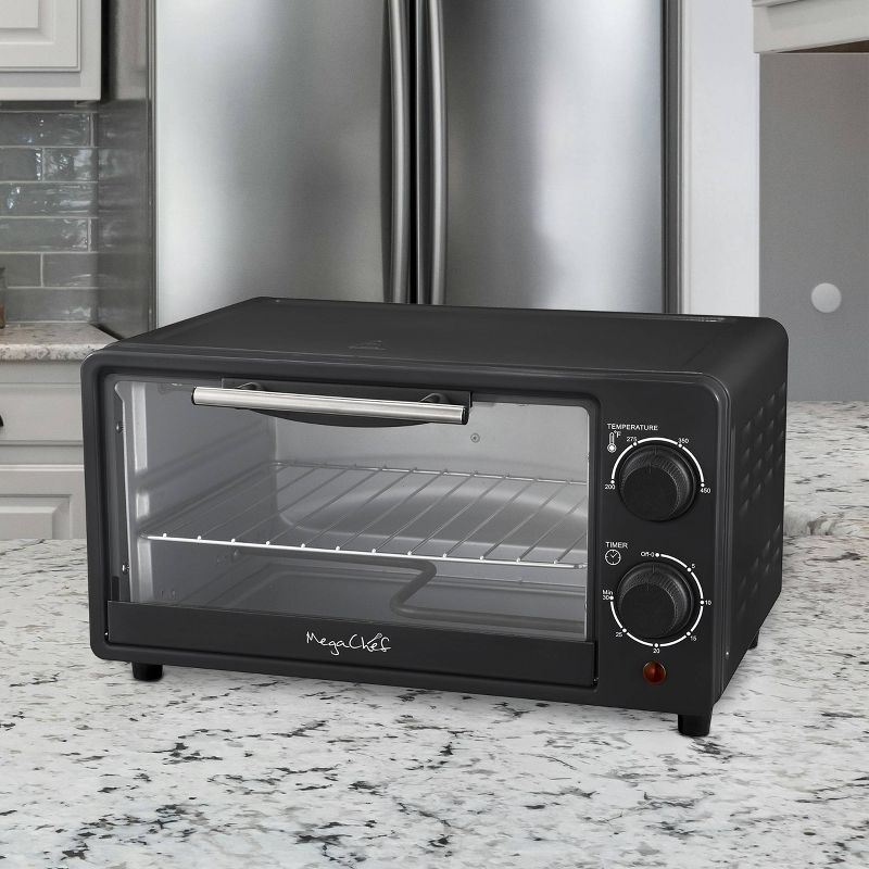 MegaChef 9L Electric Counter Top Toaster Oven in Black