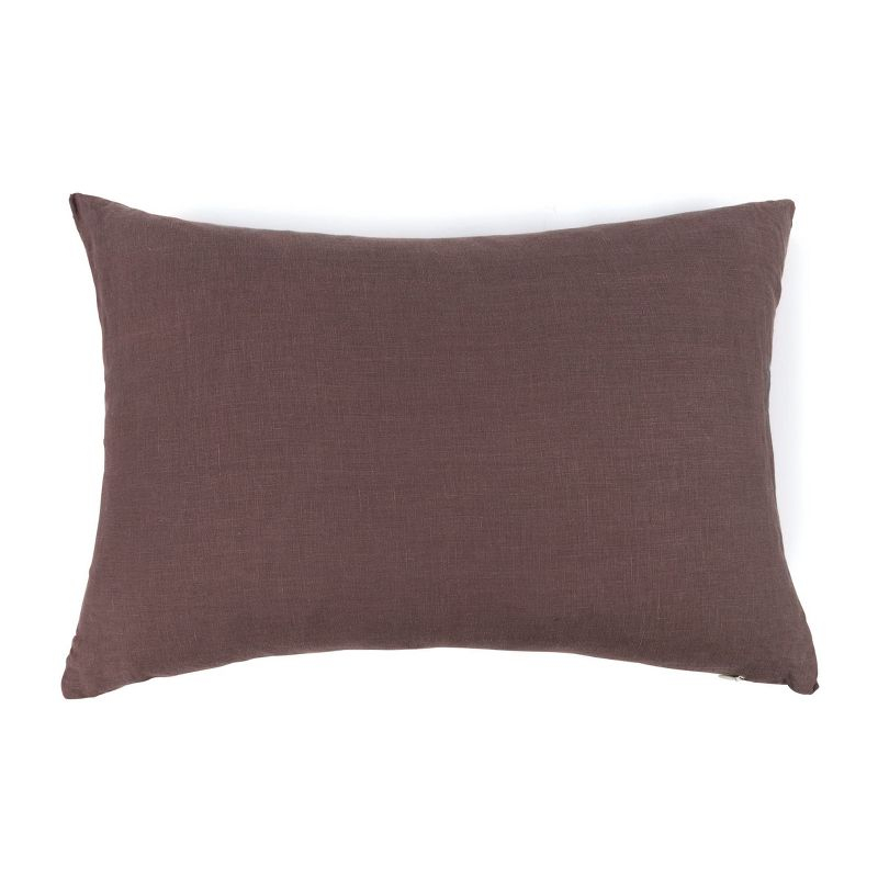 French Linen Decorative Throw Pillow - 22" x 15" - Clove | Bokser Home