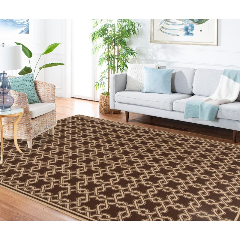 Martha Stewart Crosslink - MSR4253 - Indoor Power Loomed Area Rugs - Chocolate/Cream - 5'3"x7'7"