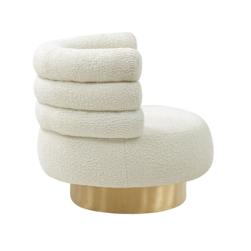 TOV Furniture Naomi Faux Shearling Swivel Chair
