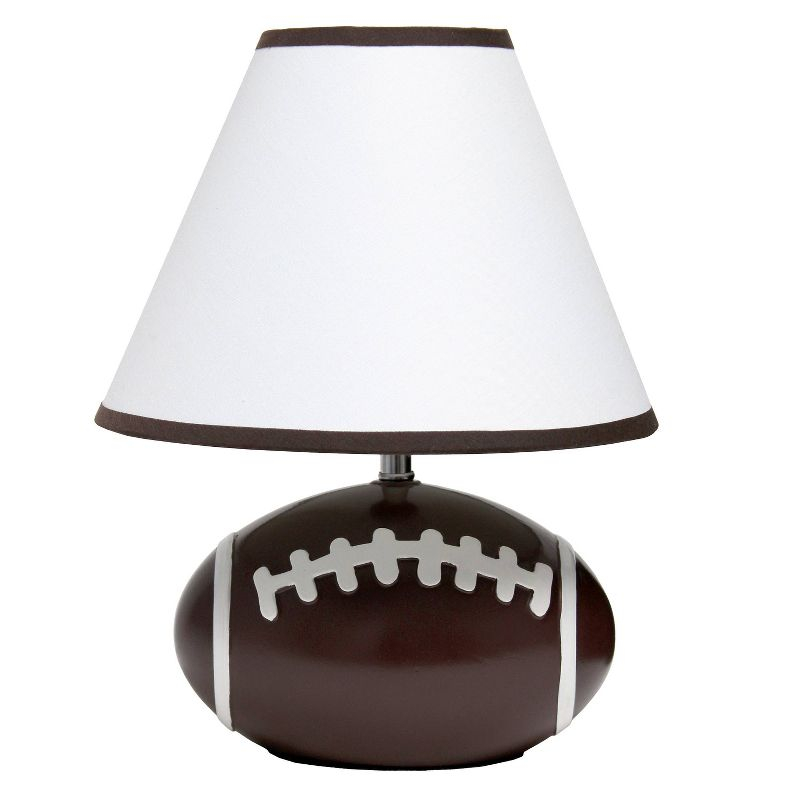 11.5" SportsLite Tall Athletic Sports Football Base Bedside Table Desk Lamp - Simple Designs: Ceramic Nightstand Lighting, ETL Listed
