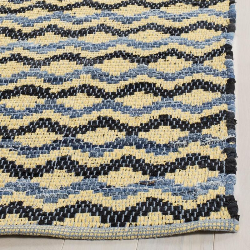 Montauk MTK120 Hand Woven Indoor Accent Rug - Gold/Blue/Black - 4'x4' - Safavieh
