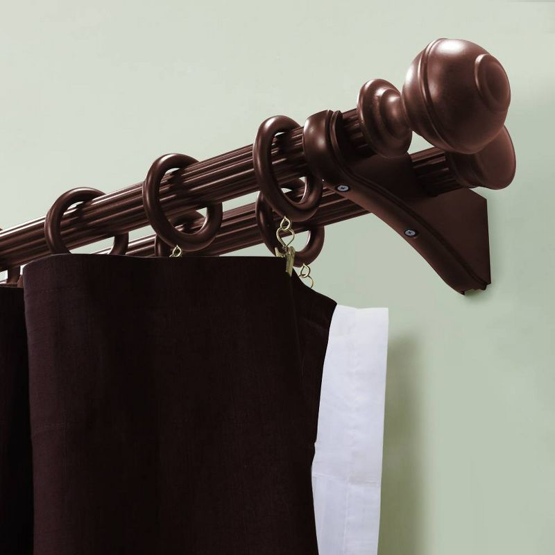 Wood Rod Pole Lumi Home Furnishings Mix and Match Wood Rings 3ct Mahogany