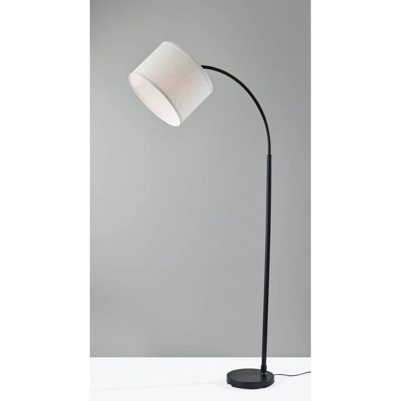 Adesso Jace Floor Lamp Black: Adjustable Arc, Overhead Reading Light, ETL Listed, Modern Design
