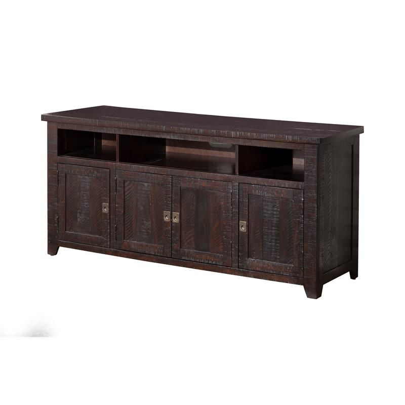 Coffee Plantation 65" Solid Wood TV Stand Espresso - Martin Svensson Home