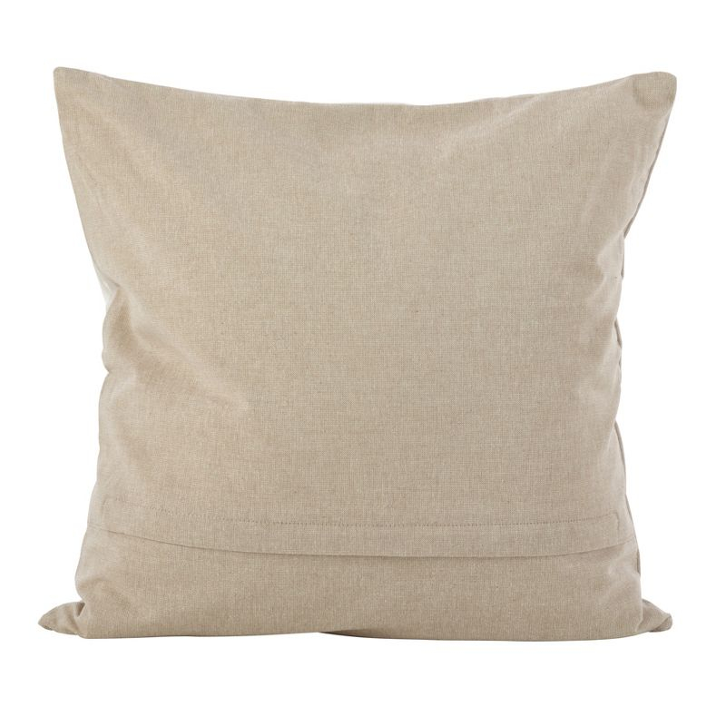 Saro Lifestyle Embroidered Floral Design Cotton Poly Filled Throw Pillow, Ivory, 18" x 18"