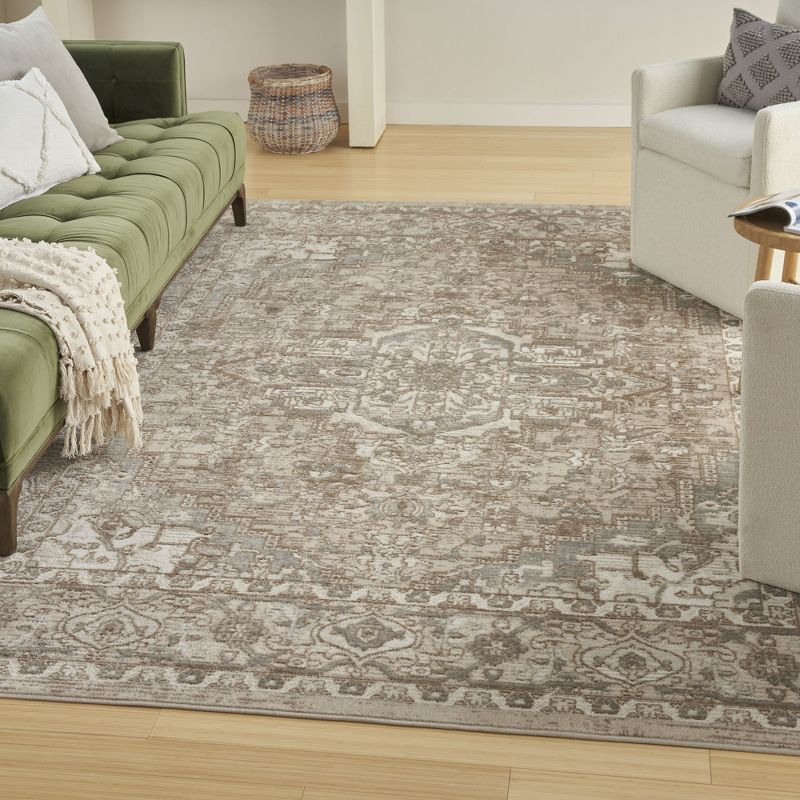 Nourison Concerto Center Medallion Indoor Rug Beige 7'10"x9'10"
