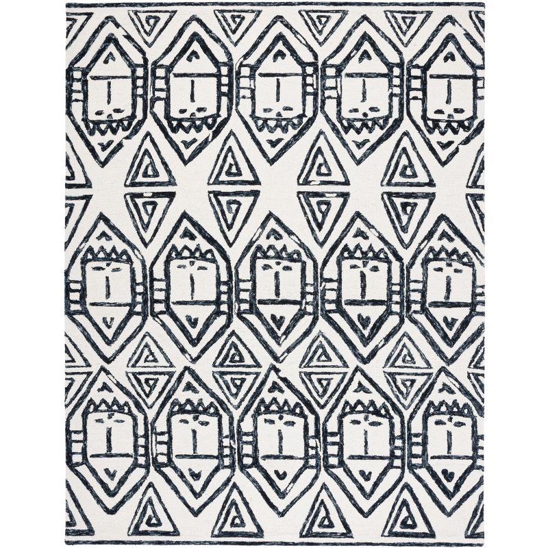 Metro MET404 Hand Tufted Area Rug - Black/Ivory - 8'x10' - Safavieh.