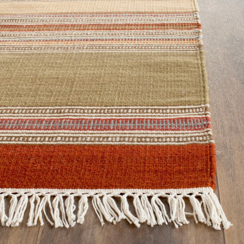 Striped Kilim STK317 Hand Woven Runner Rug - Green - 2'3"x6' - Safavieh.