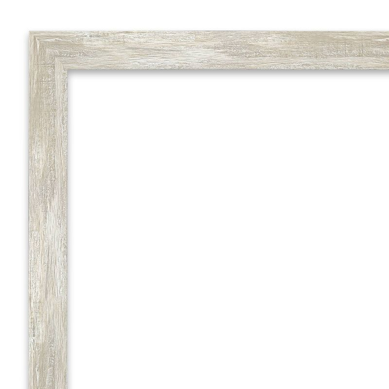 30" x 24" Crackled Narrow Framed Bathroom Vanity Wall Mirror Metallic - Amanti Art: Modern Rectangle, Beveled, Wall Mount