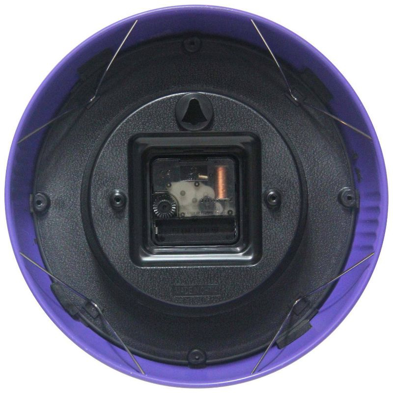 9.5" Retro Round Wall Clock Purple - Infinity Instruments: Indoor Decorative Timepiece for Kitchen
