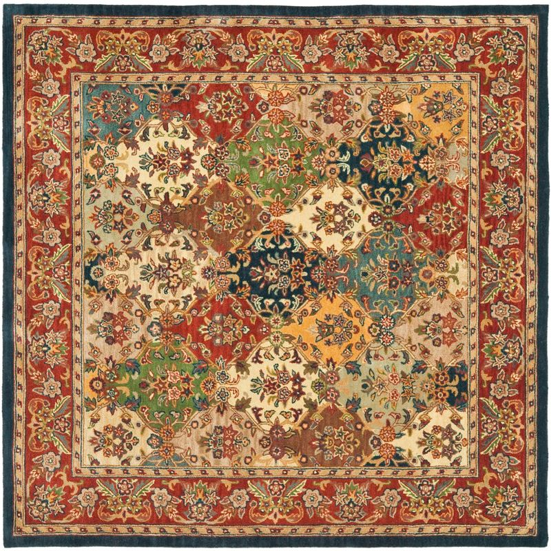Heritage HG911 Hand Tufted Area Rug - Multi/Burgundy - 8'x8' - Safavieh.