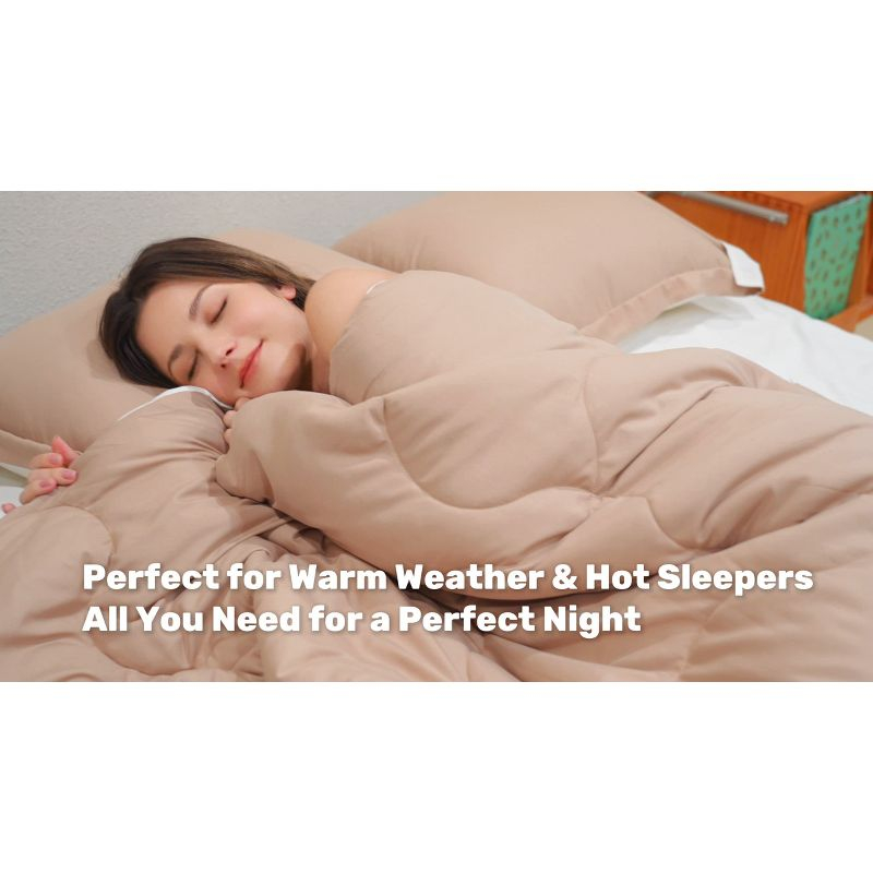 Peace Nest Lightweight Reversible Microfiber Down Alternative Comforter Set, Red/Gray, Twin