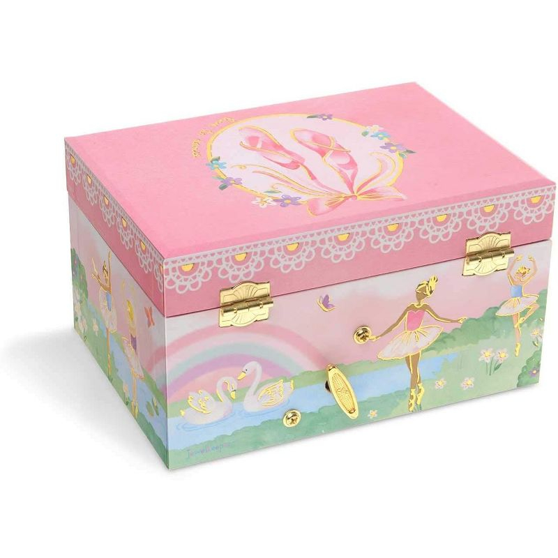 Jewelkeeper Girl's Musical Jewelry Storage Box with Spinning Ballerina Figurine, Pink