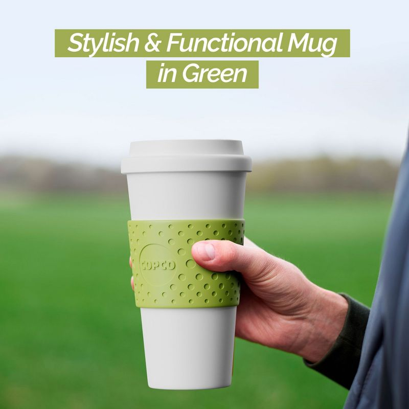 Copco Acadia 16 oz Travel Mug - Insulated Reusable Coffee Tumbler with Double-Walled Plastic, Leak-Proof Lid, BPA-Free - (Green)