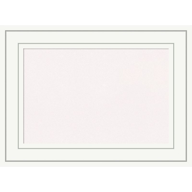 Amanti Art White Cork Board Wood Framed Craftsman White Bulletin Board 23 in. x 17 in.