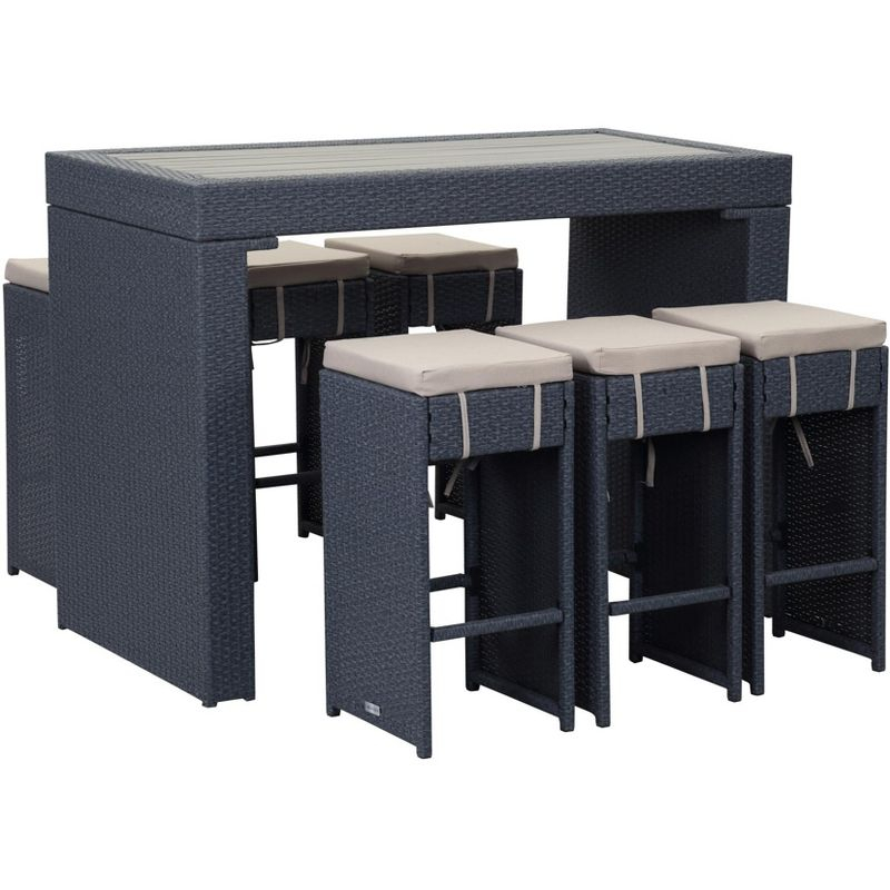 Sanders Bar Set - Indoor/Outdoor - PAT2502 - Titanium/Sand - Safavieh