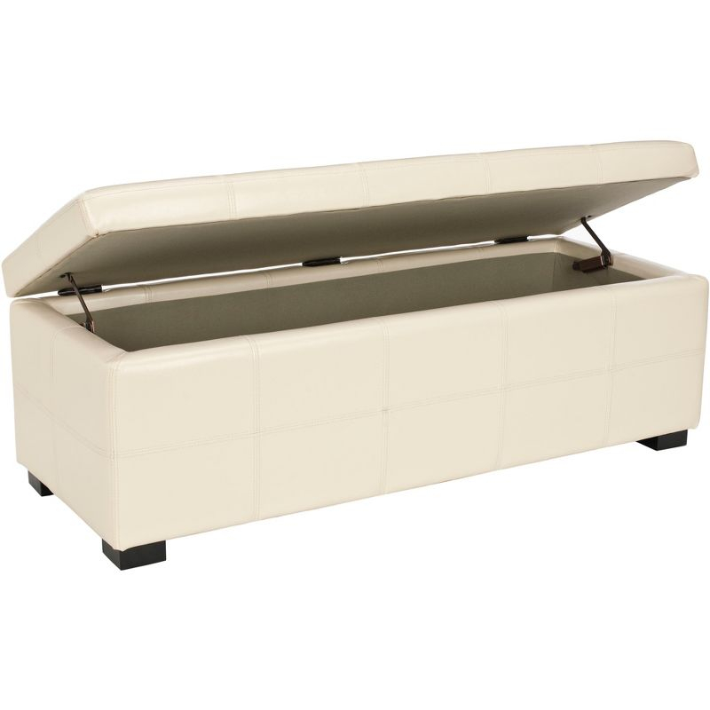 Maiden Tufted Storage Bench Large - Flat Cream - Safavieh