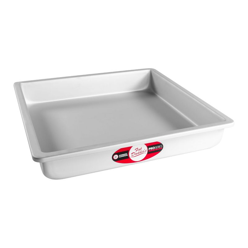 Fat Daddio's Anodized Aluminum Square Cake Pan Solid Bottom - 2" Deep -12"x12"x2"