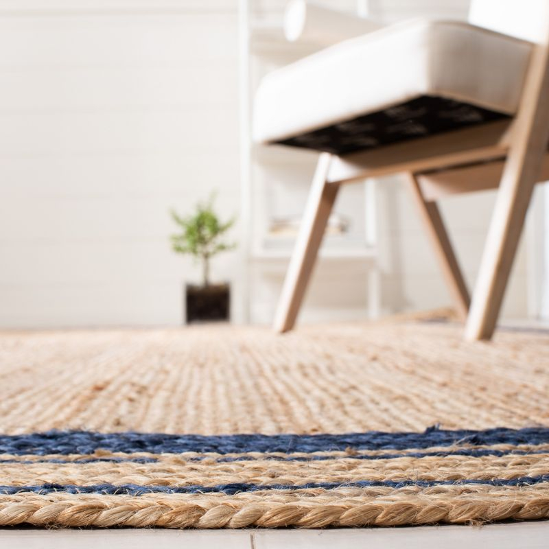 Natural Fiber NF109 Hand Woven Indoor Area Rug - Navy/Natural - 4'x6' - Safavieh