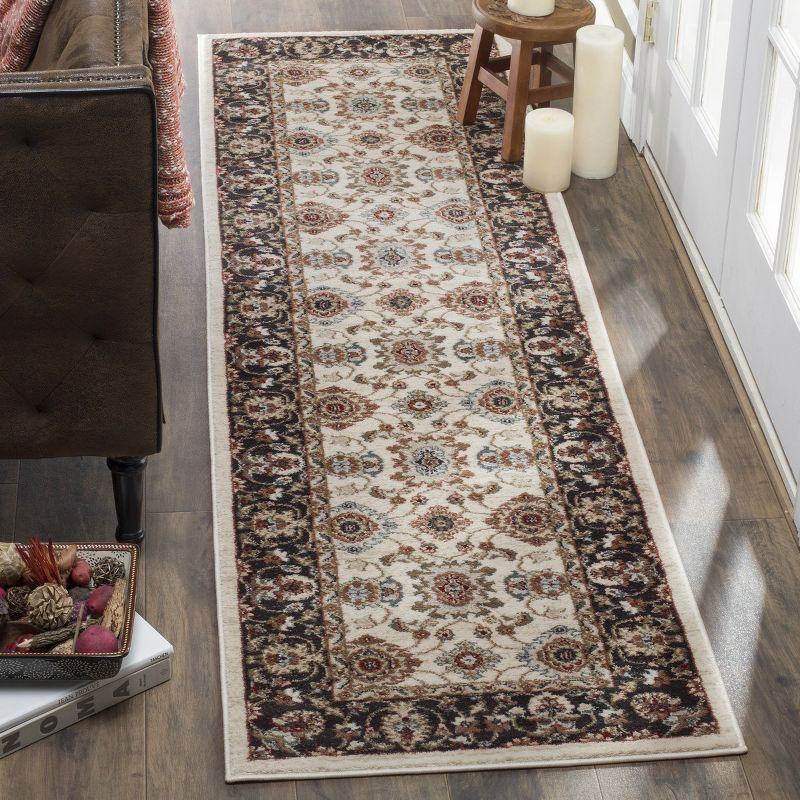 Lyndhurst LNH332 Power Loomed Runner Rug - Cream/Navy - 2'3"x8' - Safavieh.