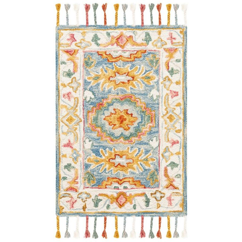 Aspen APN117 Hand Tufted Indoor Accent Rug - Blue/Ivory - 2'x3' - Safavieh