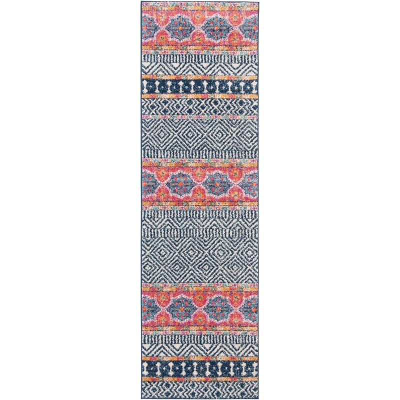Madison MAD797 Power Loomed Runner Rug - Navy/Ivory - 2'3"x22' - Safavieh.