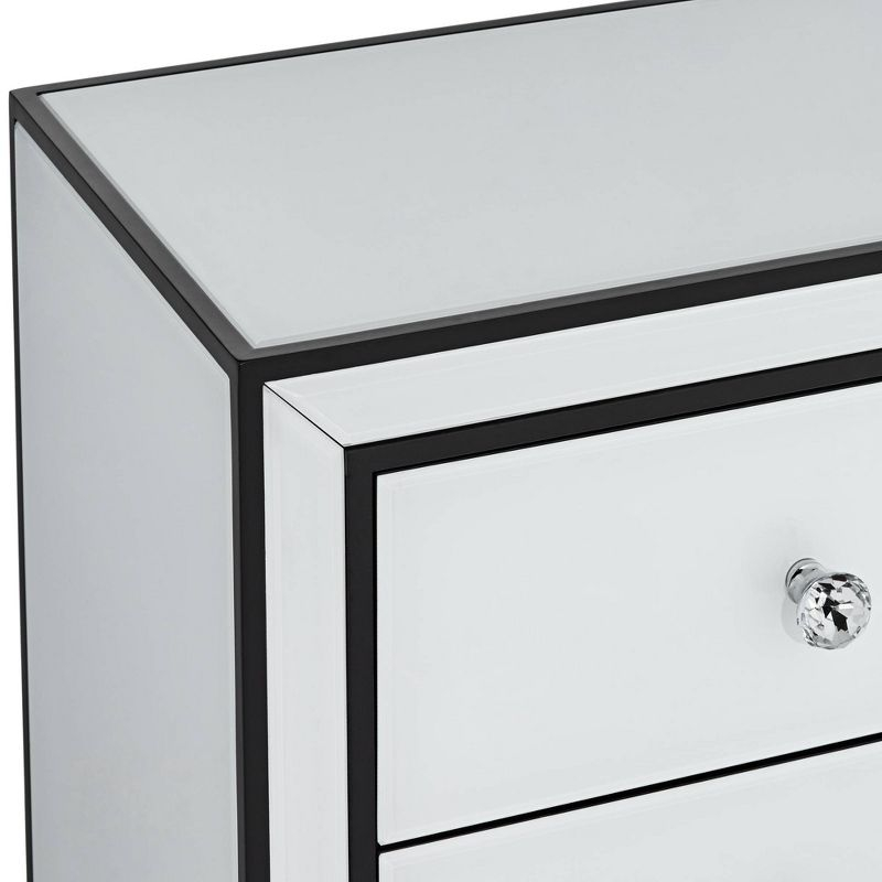 Studio 55D Biscaya 17 3/4" Wide White Reverse Painted Glass Side Table