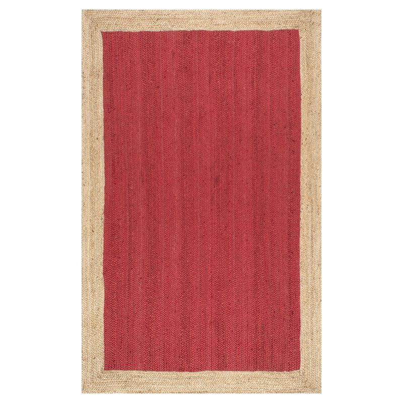 3'x5' Hand Woven Eleonora Area Rug Red- nuLOOM: Modern Jute Rectangle, Low Pile, Indoor, Vacuum Clean