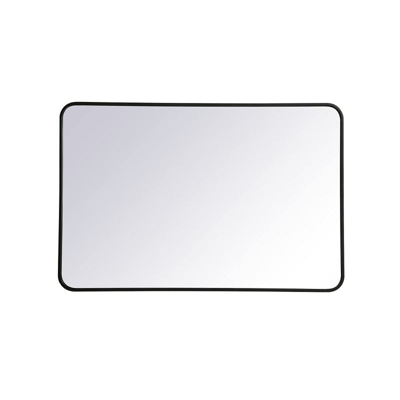 Elegant Lighting Soft corner metal rectangular mirror 28x42 inch in Black