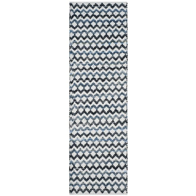 Montauk MTK120 Hand Woven Indoor Runner Rug - Ivory Blue/Black - 2'3"x10' - Safavieh